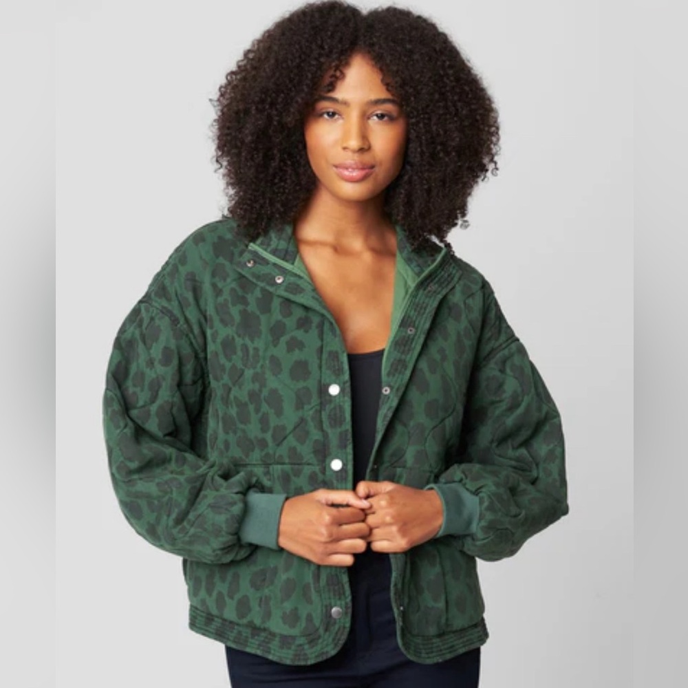Blank NYC Animal Instincts Quilted Jacket - Green